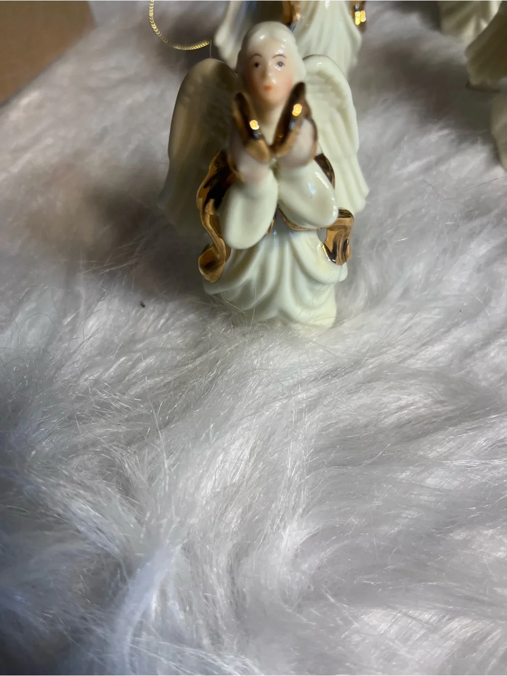 Dillards Porcelain Angel Ornament Set - set of 4